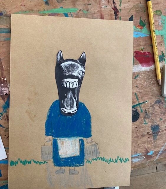 Creatieve les met collage, schilderen en tekenen